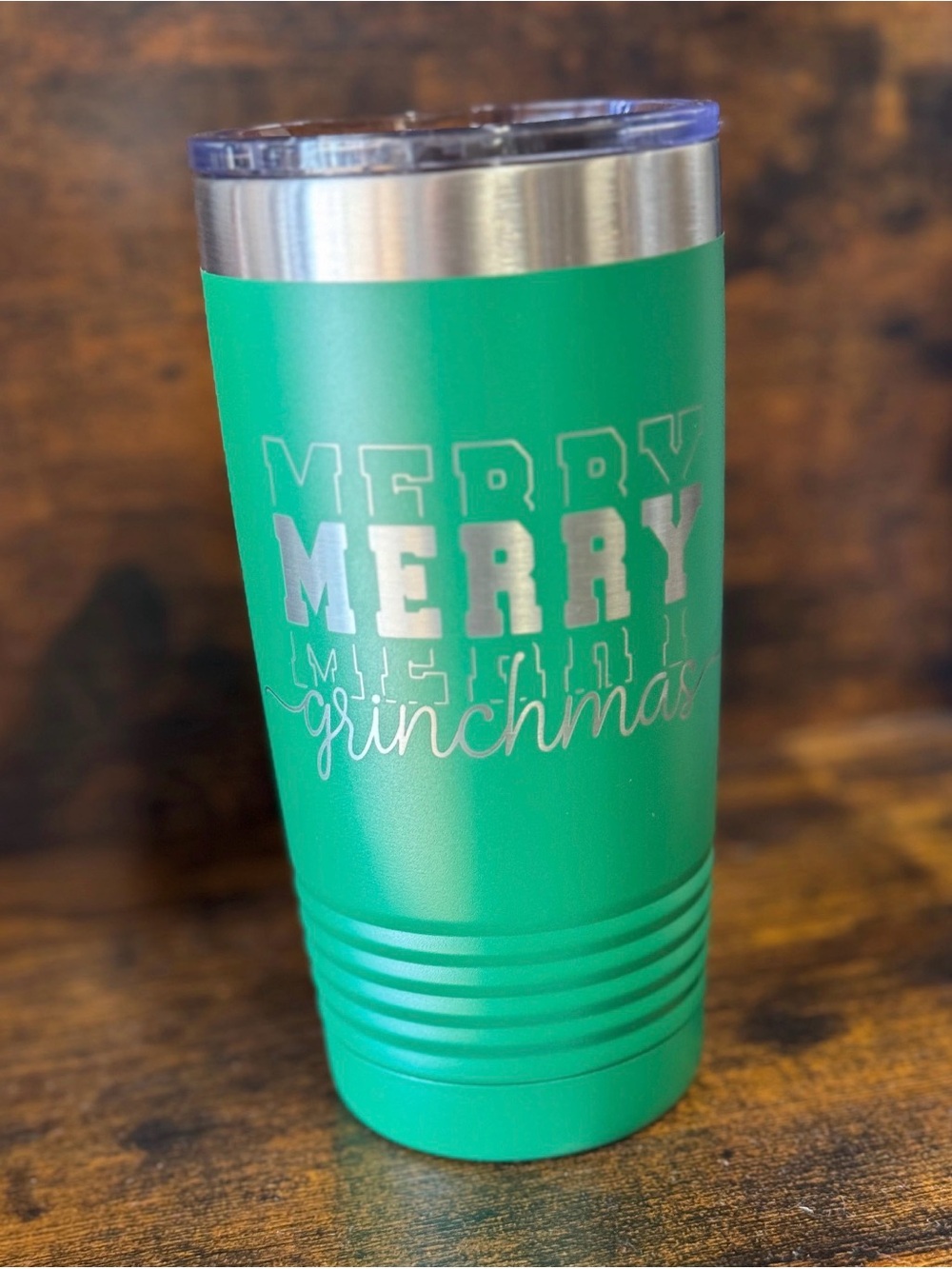 Green 'Merry Grinchmas' Stainless Tumbler